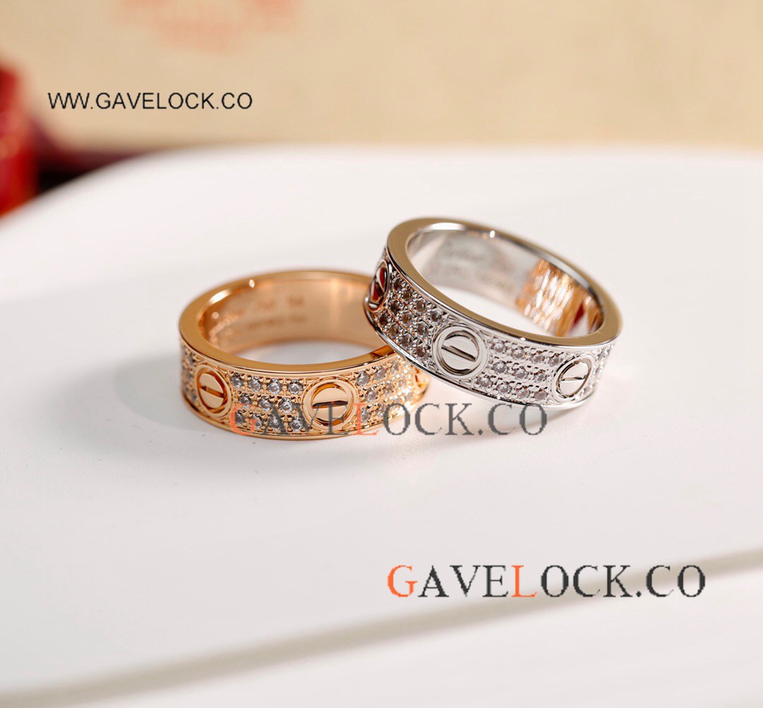 Luxury Jewelry Ring Cartier Love Diamonds Ring Wide